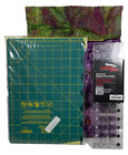 Quilted Travel Quilt Kit Purple Batik Fabric 11  X 20   Ruler Cutting Mat