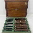Cutco Steak Knives  59 Boxed Set Of 8 Classic Brown Handle Usa Table Knife Vtg