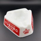Tuborg Beer White Milk Glass Ashtray Bar Advertising Vintage
