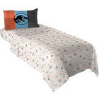 Jurassic World Kids 4 Piece Beige Dinosaur Print Sheet Set  Full