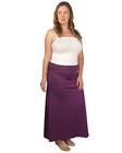 Womens Plus 1x 2x 3x Plum Fold Over Waist Long Flare Skirt  