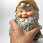 Vintage Ceramic Playful Crawling On His Knees Gnome Figurine Handpainted 9  L