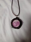 Unique Pour Paint Art Glass Pendant Statement Necklace  Handmade  