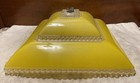 Vintage Mid Century Modern Yellow Plastic 11    Ceiling Light Clip On Shade Cover