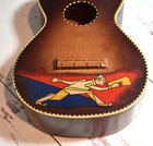 Vtg Art Deco 1920 Supertone Ukulele Americn Football Pep Leader Male Cheerleader