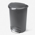 Simplehuman 13 Gal Semi-round Step Trash Can Grey Plastic Cw1357 Ship From Usa