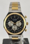 Citizen Chronograph Quartz Black Dial  date  Great Working Men Wristwatch