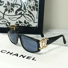 Chanel M03130 Coco Mark Cc Logo Sunglasses Black Gold Hardware Italy Authentic