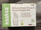 Haakaa Breast Pump With Suction Base And White Flower Stopper 4oz Bpa Free