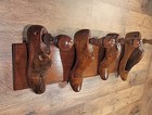 Antique Wood Shoe Mold Form Coat Hat Hook Rack Hand Made Wall Rack