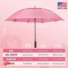 Zomake Golf Umbrella 62 Inch Windproof Double Canopy Pink Extra Large