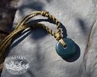 Guatemalan Princesa Blue Jadeite Jade Disc Necklace Macrame Mayan Mountain