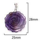 25mm Natural Quartz Crystal Carved Rose Flower Stone Pendant Necklace Jewelry