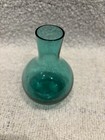 Blue Green Glass Bud Vase Bottle Shape  Decorative Freestanding 5 In