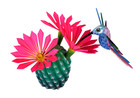 Oaxaca Wood Carving Tribus Mixes Cactus Hummingbird Mexican Folk Art Alebrije