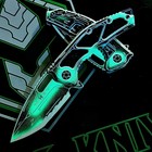 Heretic Knives Medusa Manual Tanto Toxic Green Negative Cel Shading H009-ncs-tx