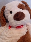 Dann Dee Collectors Choice Plush Dog With Red Heart Ribbon On Neck  Floppy Ear