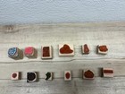 Mixed Brands Set Of 12 Wood Mounted Rubber Stamps