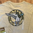 Drake Waterfowl Mens L Circle Mallard Fossil Light Heather Graphic T-shirt L slv