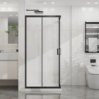 Goodyo 36x36x72 Corner Shower Enclosure W  Tempered Glass  Sliding Black Finish