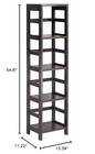 Winsome Wood Capri Wood 4 Section Storage Shelf 4 Beige Fabric Foldable Baskets