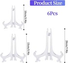 6pcs Plastic Easel Plate Display Stands  4 6 8 Inches Acrylic Clear 