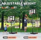 10ft Adjustable Height Portable Basketball Hoop Outdoor For Adult  44 In