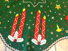 Vintage Christmas Tree Skirt Felt Applique Handmade Reindeer Sequin Bead Mcm