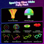 Mossdnar Glow Sticks 229pcs Glow Sticks Bulk Party Pack With Usb Mini Discolight