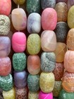 100 Pcs Tibetan Natural Old Dragon Vein Colorful Agate Dzi 13mmx18mm Beads    