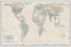 Accurate Laminated World Map 36    X 24      Proportional Countries   Detailed Geogr