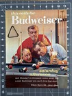 1963 Budweiser Original Vintage Advertisement Beer Pool Sunday Guys Print Ad