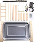 Wooden Parrot Toy Rack Multifunctional Bird Playstand For Small Birds 14 76in