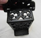 Black Repainted Antique Vintage Cast Iron Match Safe Holder With Lid