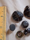 100   Antique Black Glass Buttons As Is 