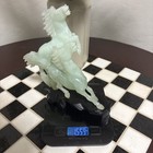Vintage 2 Carved Jade Running Horses Oriental  Green Statue See Damage 