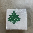 Christmas Paper Napkins Poinsettia Green Tree Mix Of 3 Small Made In Usa Vintage