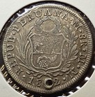 1832 Mm 8 Reales Lima Peru Km 142 Rare   Scarce Nice Condition Holed Silver Coin