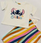 Disney Baby Girl Stitch Clothes 6-9 Months Pants Shirt 2 Pc Set Cute Outfit New