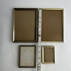 Vintage Assorted Lot Of 4 Mini Small Picture Frame Gold Rectangle 5x7 2x3 Etc