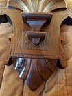Antique Carved Oak Wood Reclaimed Corbel Ornate Medallion Pediment Large