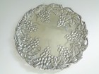 Arthur Court Serving Tray 12  Round Aluminum Platter Grape 1995 Taiwan Signed