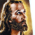 Jesus Completed Latch Hook Rug Wall Hanging Craftways 40x27  Religious Christian