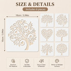 6pcs Tree Of Life Stencils Reusable Pet Painting Templates Diy Craft Decor