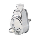 Sbc Bbc Chevy Chrome Saginaw Style Power Steering Pump W  Single Groove Pulley