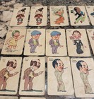 43 Vintage Old Maid Card Game Character Cards-1940 s