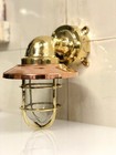 Nautical Brass   Copper Ship Wall Vntg Sconce Marine Antique Light Fixture 2 Pcs