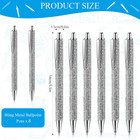 8 Pcs Rhinestone Pen Bling Diamond Wedding Rhinestones Silver Metal Ballpoint Pe