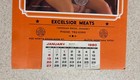 1980 Excelsior Meats Lift Up Lingerie Litho Full Calendar Butte  Montana Pin Up