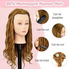 Mannequin Head 26-28 Inches 80  Real Human Hair - Hairdresser Practice Styling